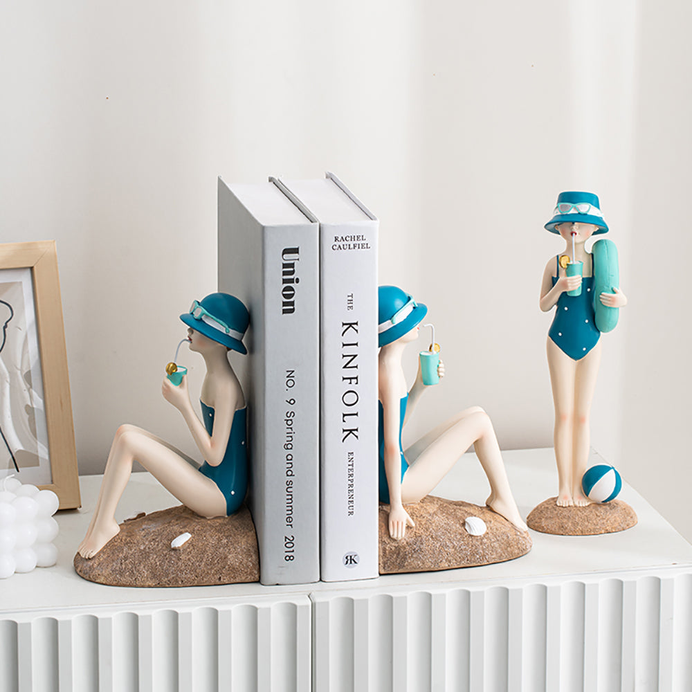 Beach Girl Bookends - in use