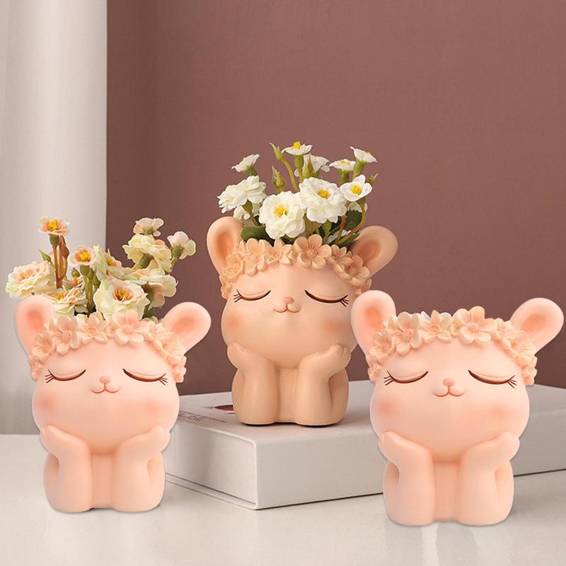 animal head planter pots Whimsical Animal Head Planter Pots – Lia's Room