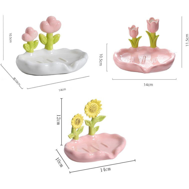 Tulip Ceramic Soap Dish - Lia's Room