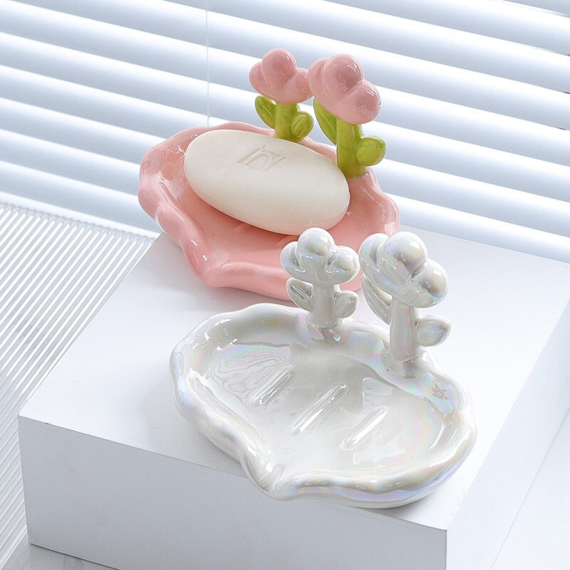 Tulip Ceramic Soap Dish - Lia's Room