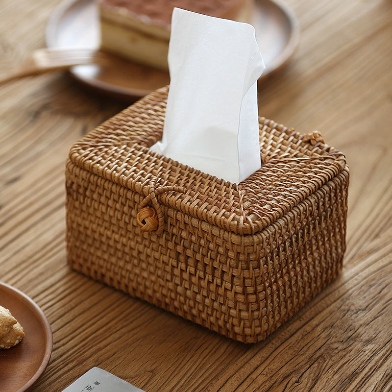 rattan tissue box