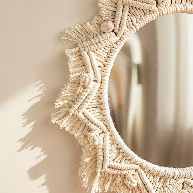 Boho Sunburst Macrame Mirror - Lia's Room