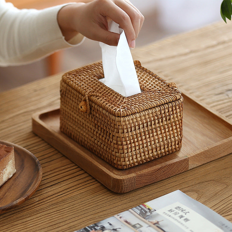 rattan tissue box