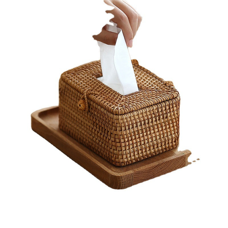 rattan tissue box