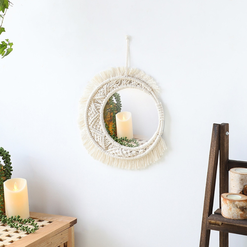 Boho Sunburst Macrame Mirror - Lia's Room