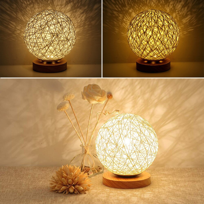 RattanGlow Table Lamp - Lia's Room