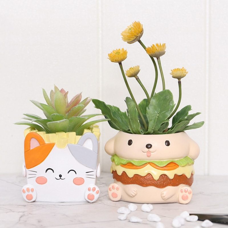 Puppy & Kitty Fast Food Planter - Lia's Room