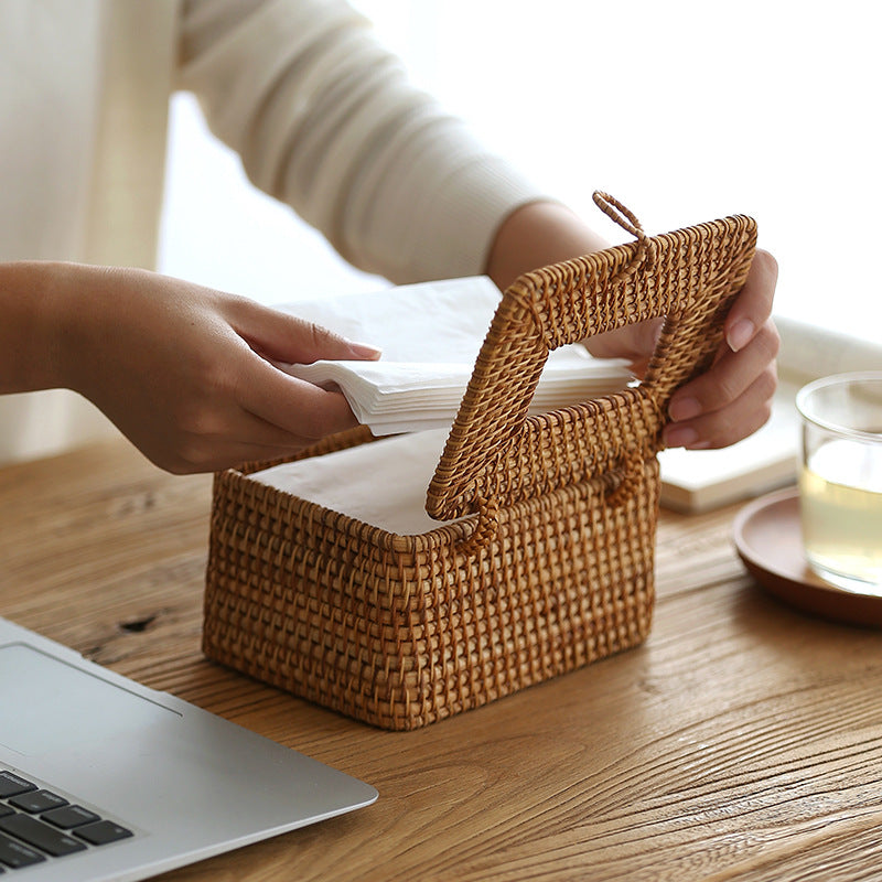 rattan tissue box