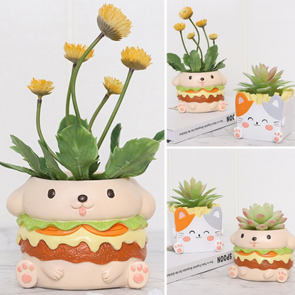 Puppy & Kitty Fast Food Planter - Lia's Room