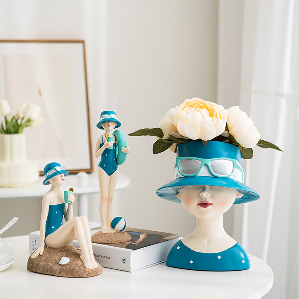 Beach Girl Bookends - display blue