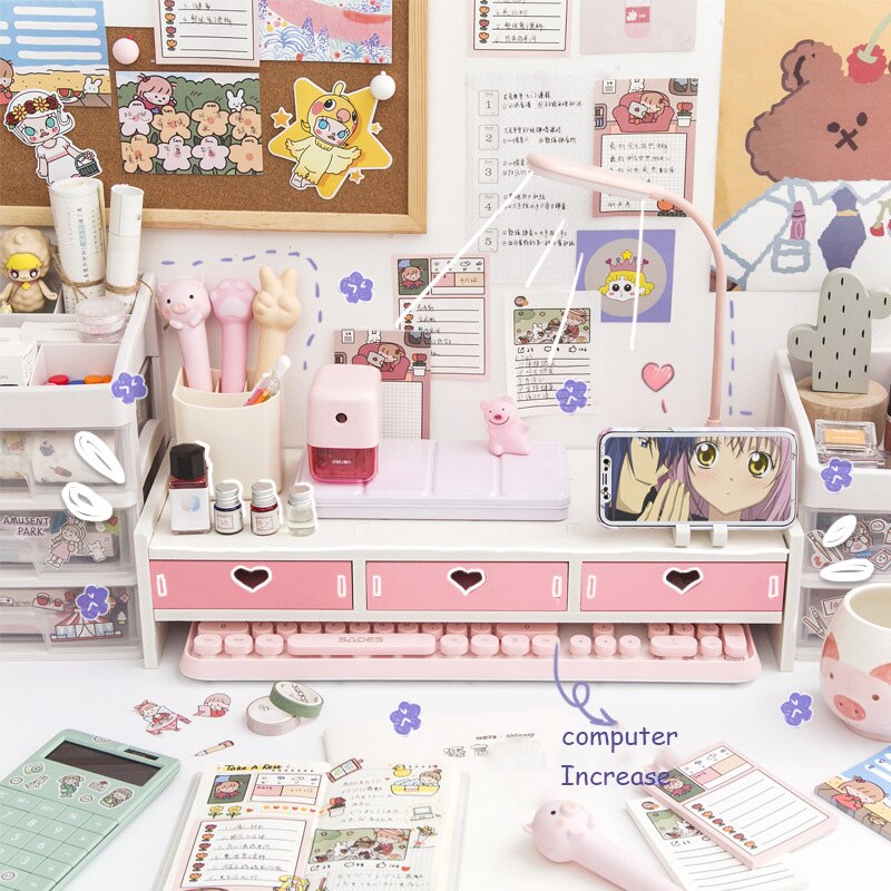 SweetKawaii Organization: Desk Organizer and Monitor Stand Combo - Lia's Room