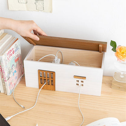 CableHouse - Wooden Desk Organizer and Wire Storage Box - Lia's Room