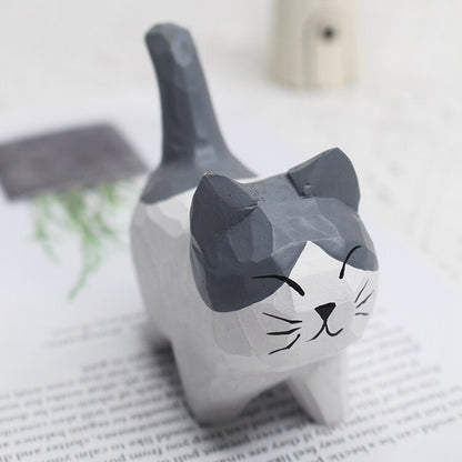 Handmade Wood Carving Kitten - Lia's Room