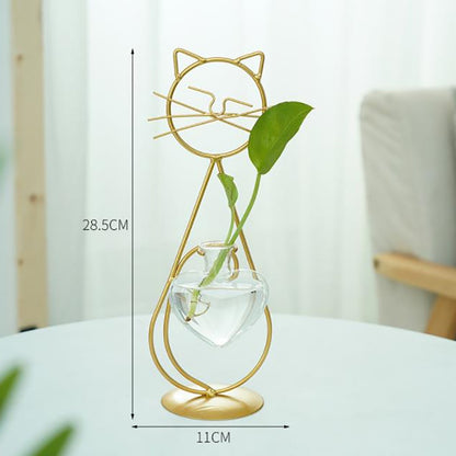 Whimsical Cat-shaped Desktop Glass Planter - Lia's Room