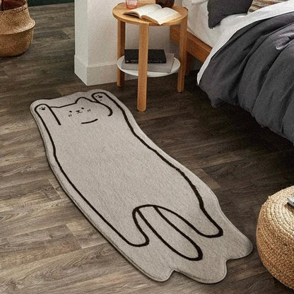 Cartoon White Bedside Rug - Lia's Room