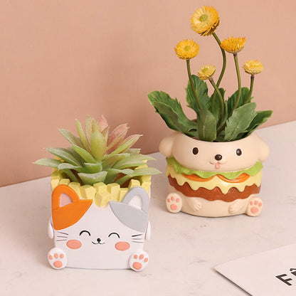 Puppy & Kitty Fast Food Planter - Lia's Room