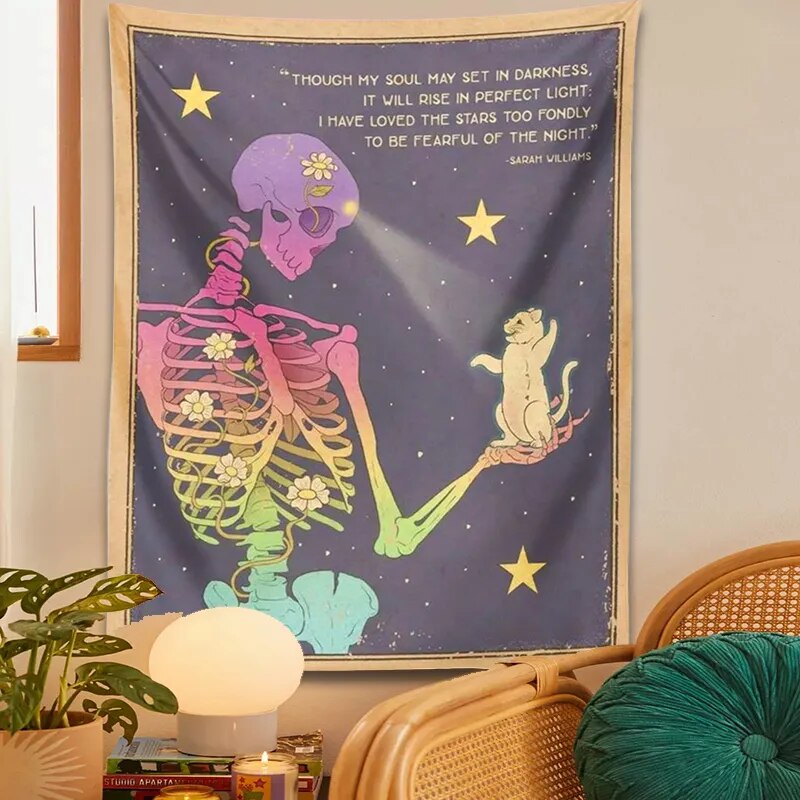 Skeleton Tapestry Retro Wall Decor - Lia's Room