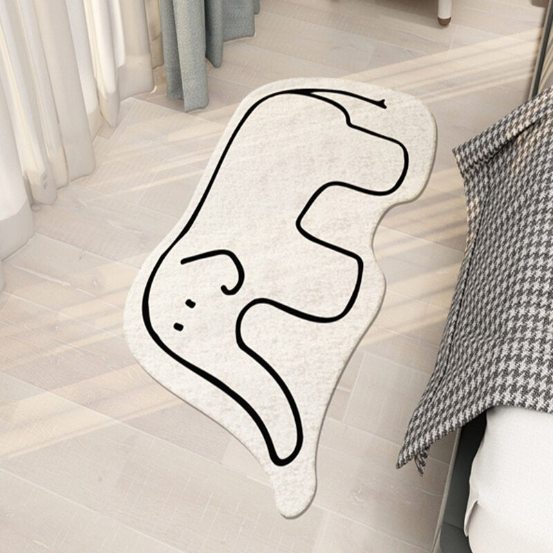 Cartoon White Bedside Rug - Lia's Room