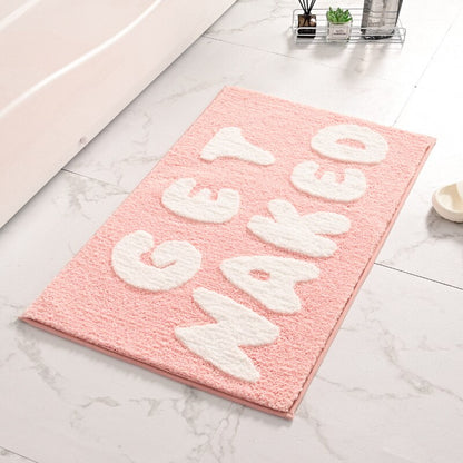 "Get Naked" Bath Rug - Lia's Room Pink and White