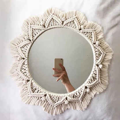 Boho Sunburst Macrame Mirror - Lia's Room