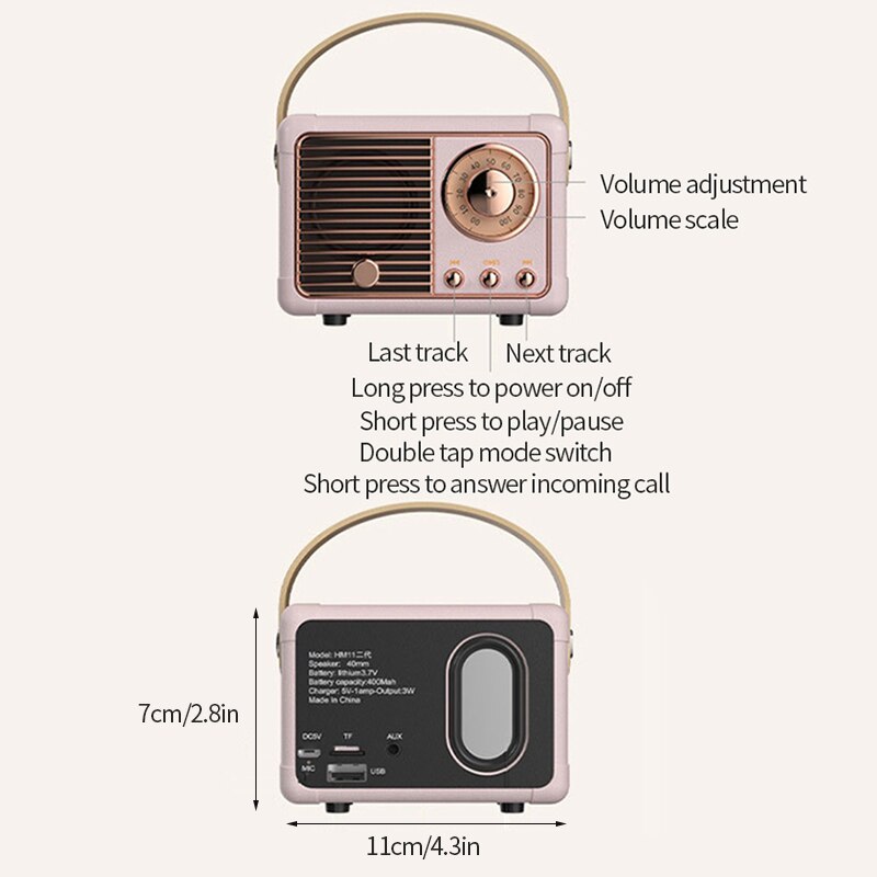 Retro Mini Bluetooth Speaker Radio - Lia's Room