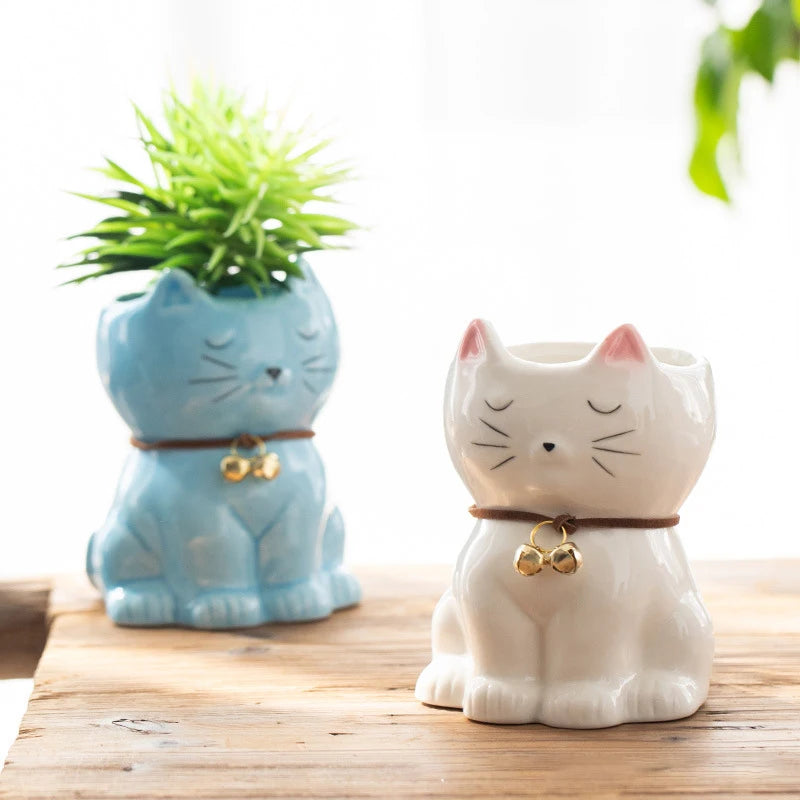 Ceramic Kitty Flower Pot - Lia's Room