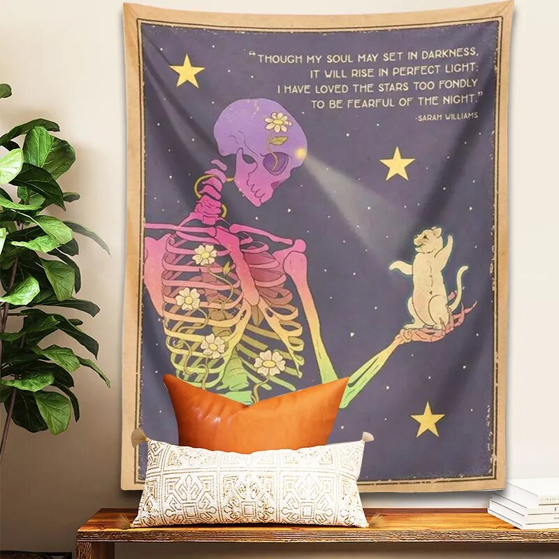 Skeleton Tapestry Retro Wall Decor - Lia's Room