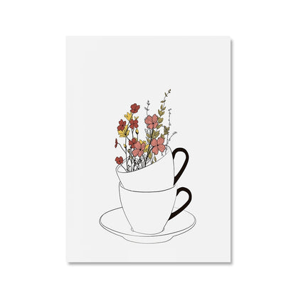 Coffee Lover Canvas Painting Cups - Lia's Room