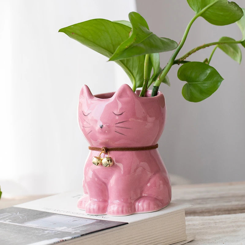 Ceramic Kitty Flower Pot - Lia's Room