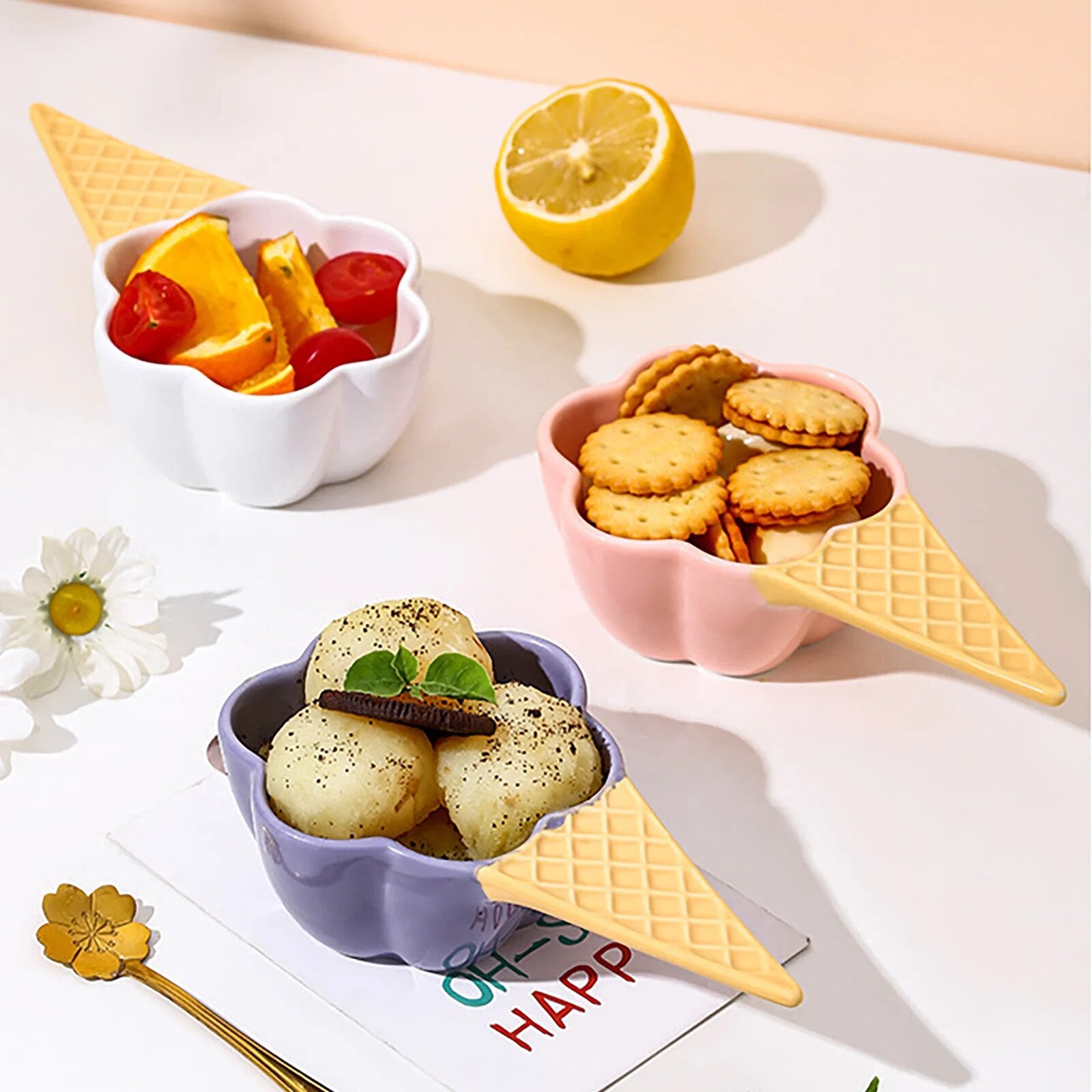 Porcelain Ice Cream Dessert Bowl - Lia's Room