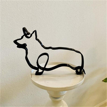 Modern Metal Dog Sculpture - Lia's Room