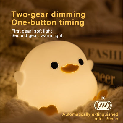 LED Cute Duck light- Cartoon Animals Silicone Lamp