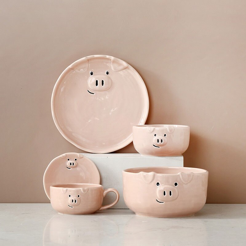 Cute Ceramic Bowl Pig Collection - Lia's Room