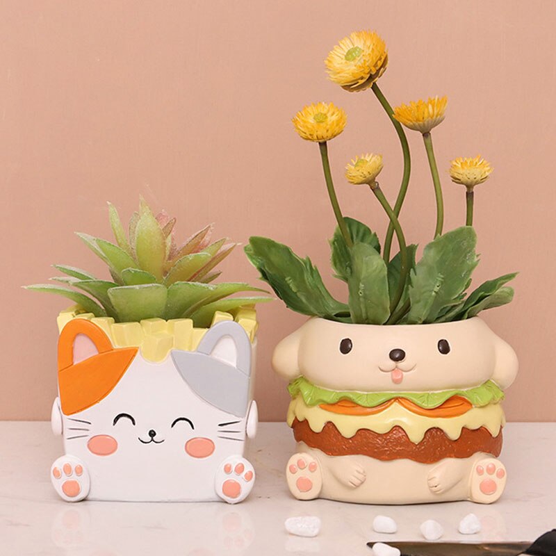 Puppy & Kitty Fast Food Planter - Lia's Room