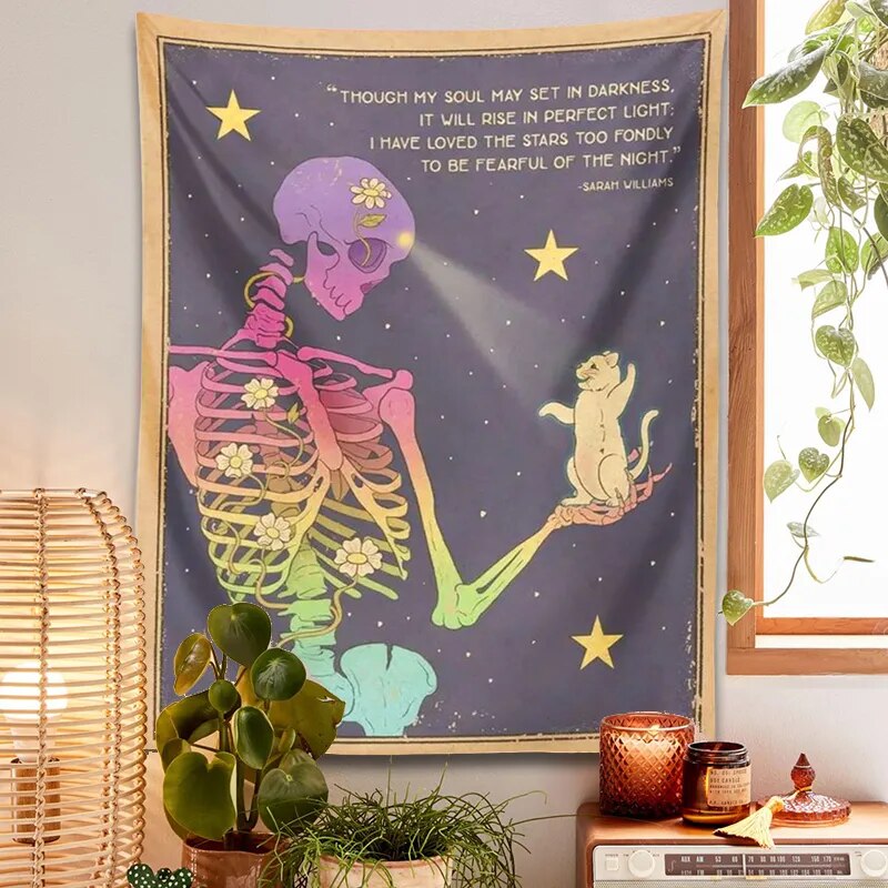 Skeleton Tapestry Retro Wall Decor - Lia's Room