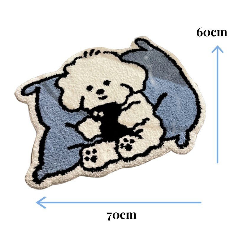 White Puppy Cartoon Rug - Lia's Room