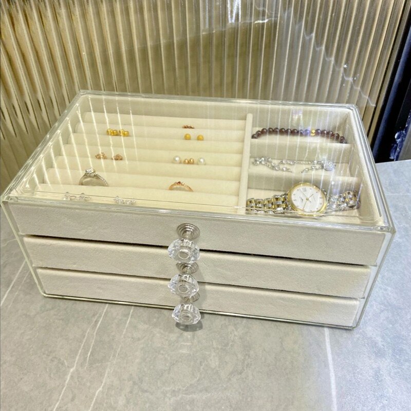 Cream/Grey Jewelry Storage Box - Lia's Room