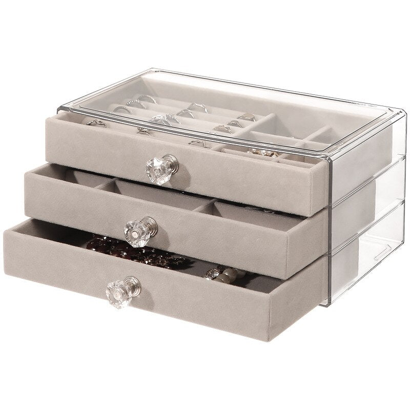 Cream/Grey Jewelry Storage Box - Lia's Room