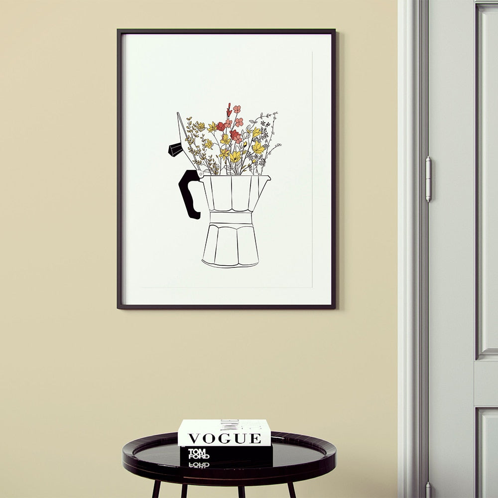 Coffee Lover Canvas Painting Cups - Lia's Room