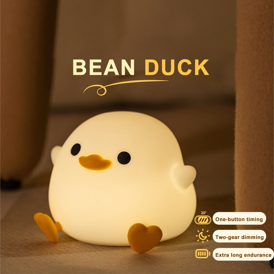 LED Cute Duck light- Cartoon Animals Silicone Lamp