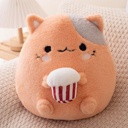 Popcorn Cat & Strawberry Cow Plush - Lia's Room