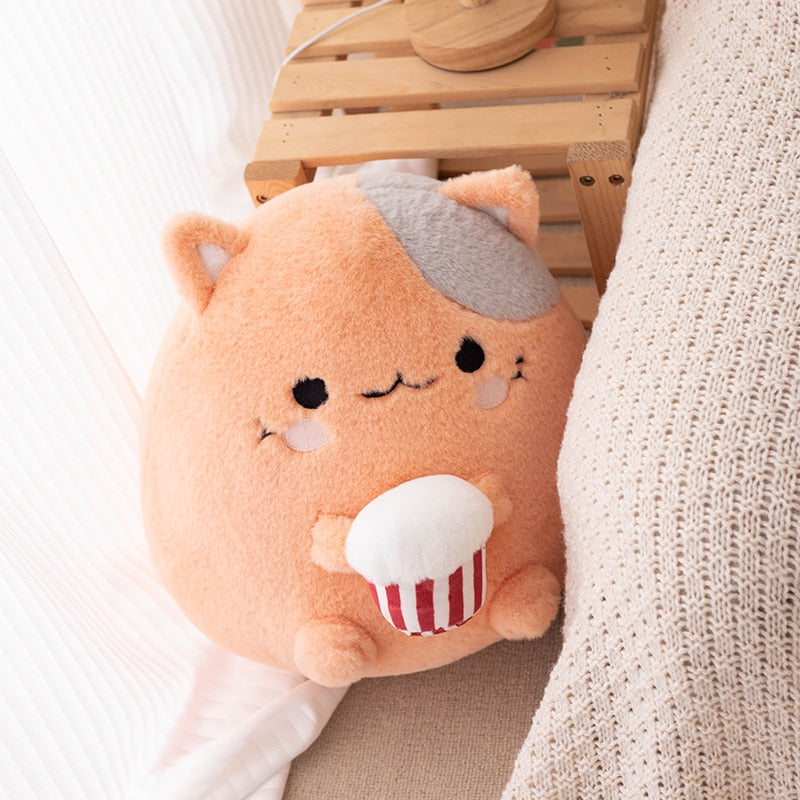 Popcorn Cat & Strawberry Cow Plush - Lia's Room