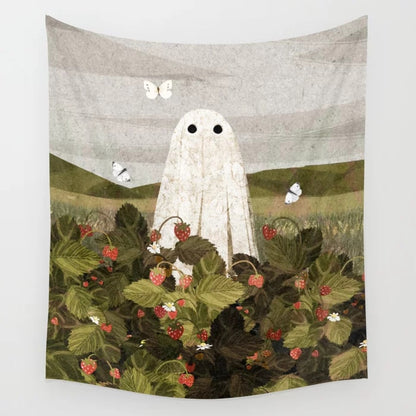 Strawberry Ghost Tapestry - Lia's Room