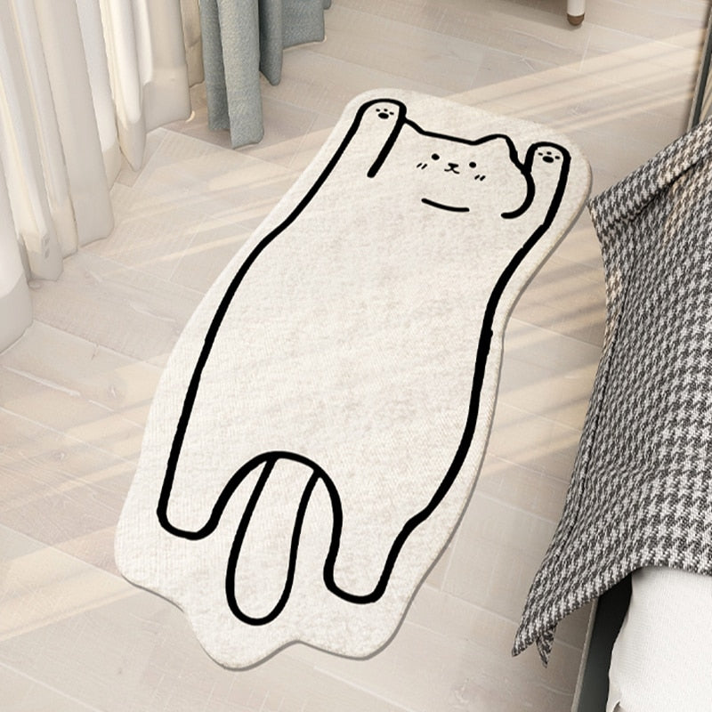 Cartoon White Bedside Rug - Lia's Room