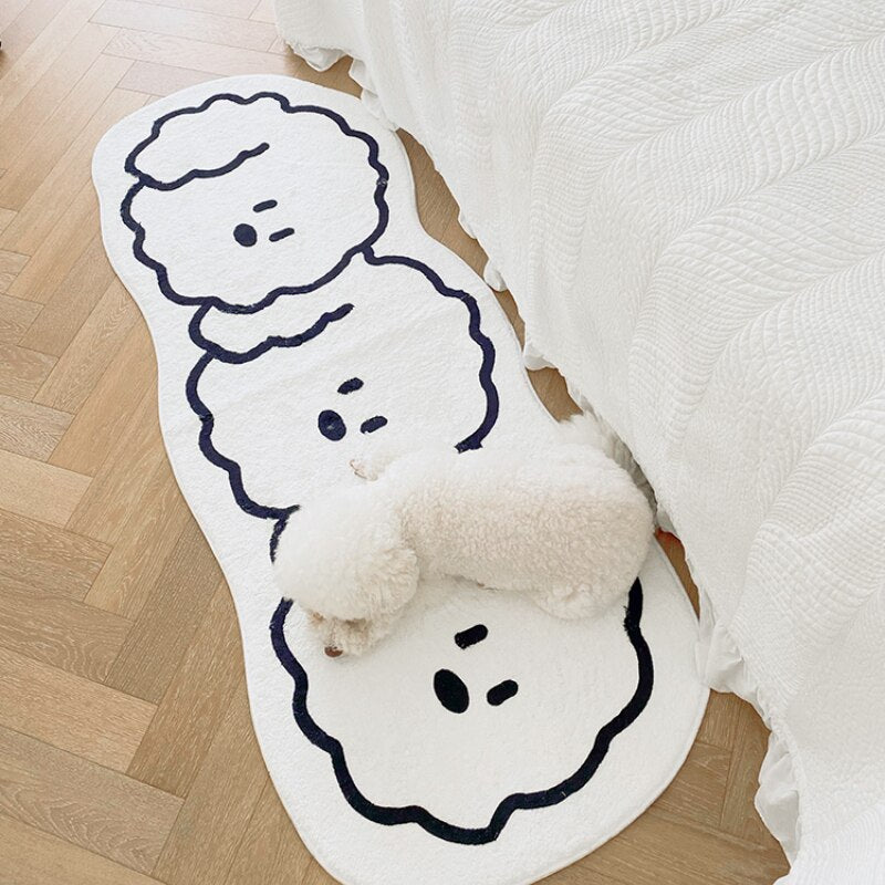 Cartoon White Bedside Rug - Lia's Room