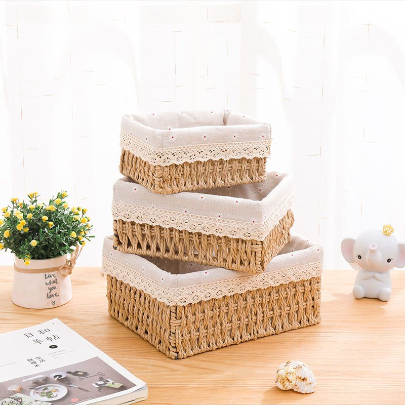 Rope Storage Basket - Beige, Gray, Brown - Lia's Room