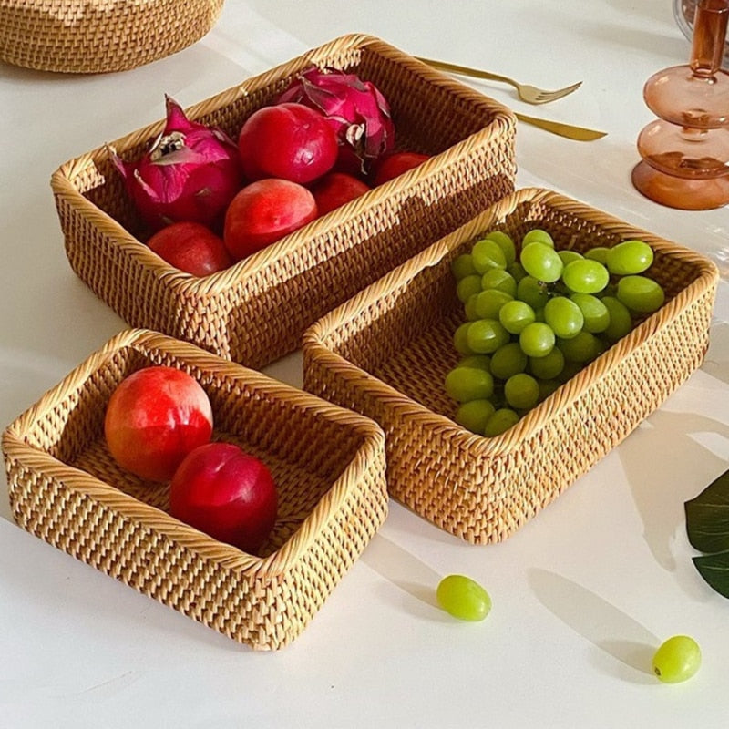 Handwoven Rattan Fruit Tray and Storage Box - Lia's Room