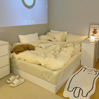 Cartoon White Bedside Rug - Lia's Room