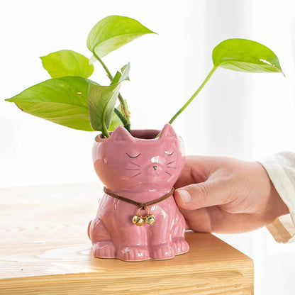 Ceramic Kitty Flower Pot - Lia's Room