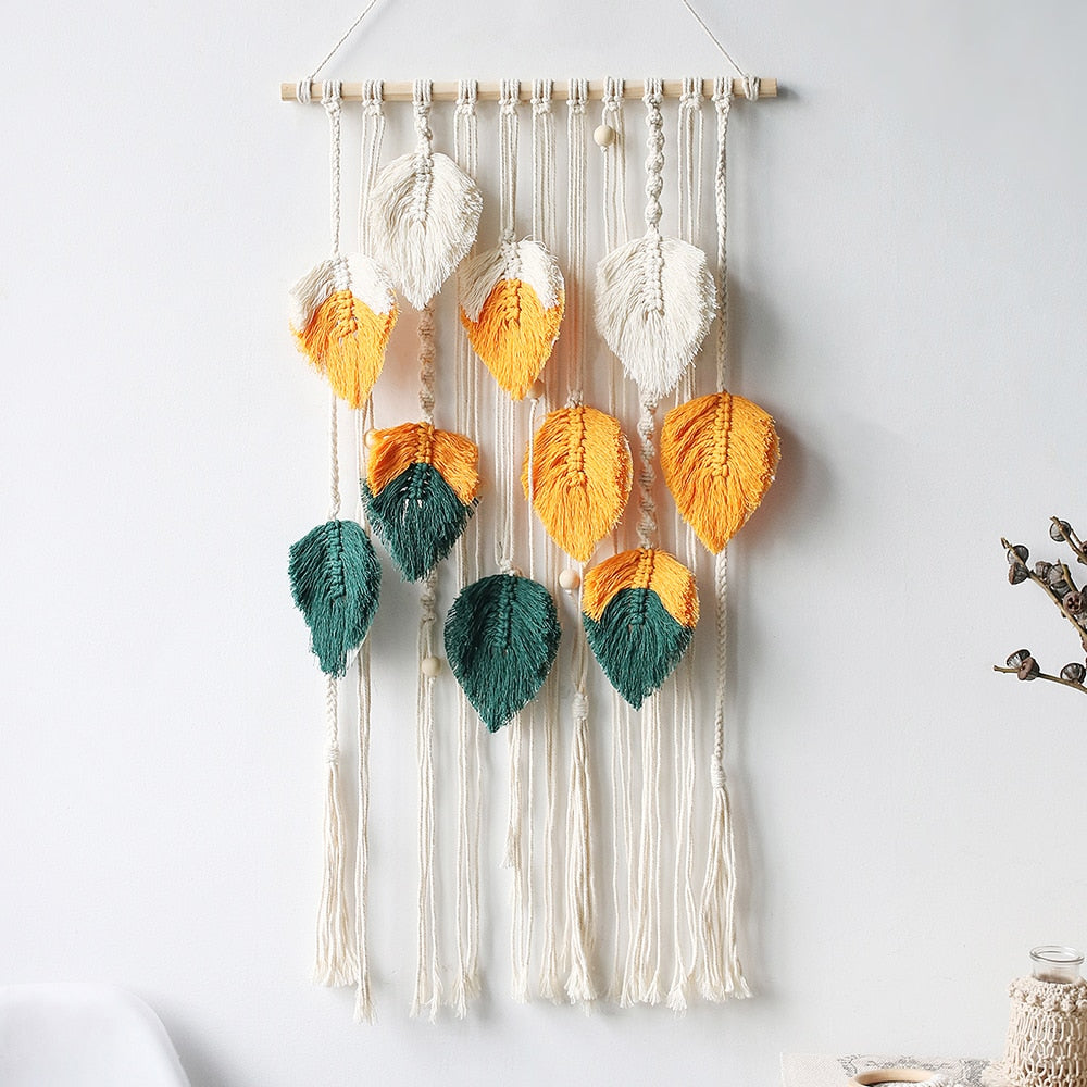 Leaf Wall Macrame Tapestry - Lia's Room